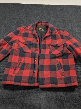 Sears Red & Black Buffalo Plaid Shirt Jacket